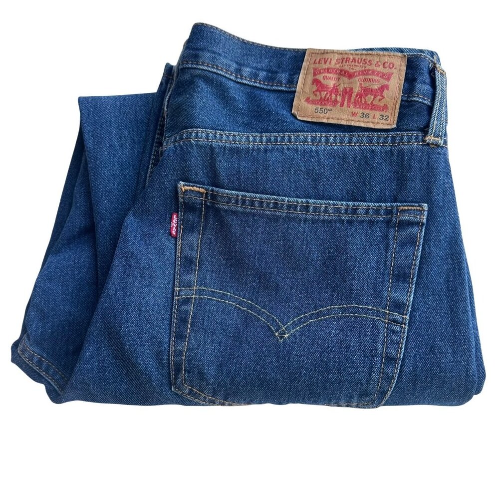 Levis 550 Mens Relaxed Fit Jeans W36 L32 Original Comfort Denim Classic Style